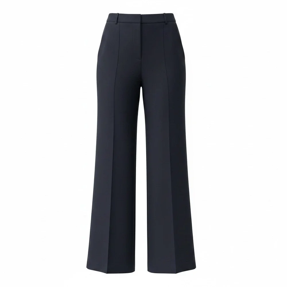J crew Natalia flare business work pant high waist pleat professional navy blue